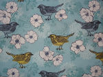 tissu Benartex oiseaux et fleurs 0,55 X 0,55 m